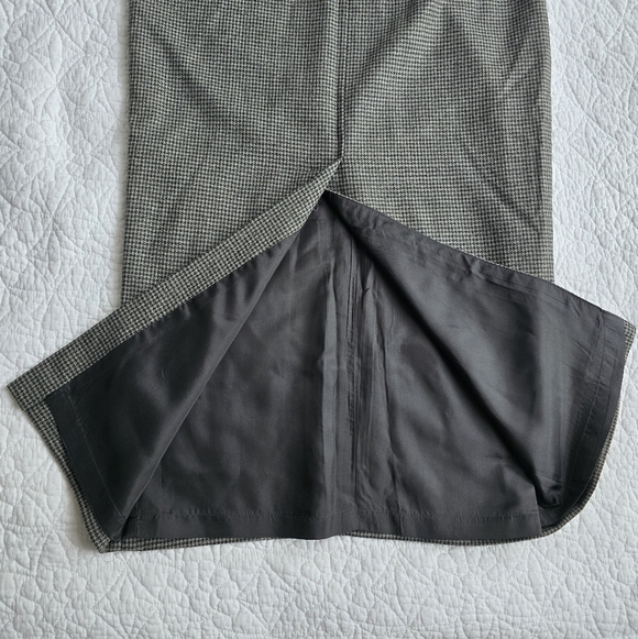 90s Ralph Lauren Vintage Micro Houndstooth Wool Maxi Pencil Academia Skirt - Picture 11 of 14